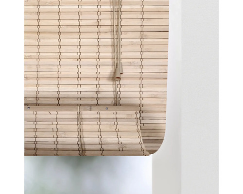 Bamboe rolgordijn met trekkoord voor raam