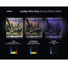 Aquael Leddy Slim Duo Sunny Plant D&N aquarium met dag-, daglicht- en nachtverlichting
