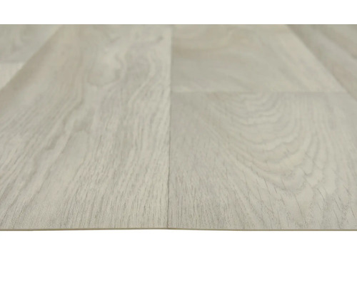 Close-up van lichte laminaatvloer met houtnerf.