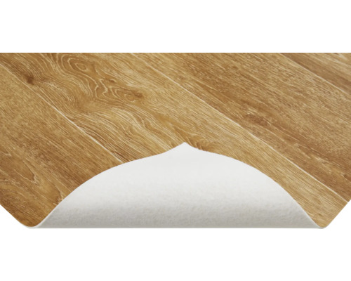 Vinylvloer met houtlook en witte onderkant voor geluidsisolatie