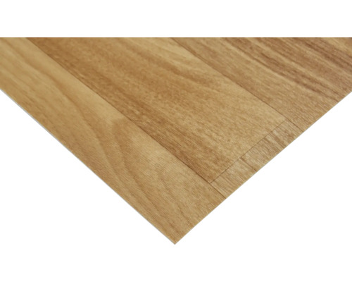 Close-up van een vinylvloer met houtlook.