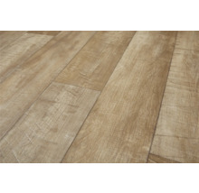 Close-up van laminaatvloer met houten structuur.