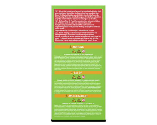 Instructies en waarschuwingen voor de Protect Home elektronische rattenval