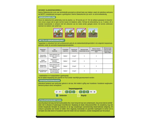 Informatie over het gebruik van slakkenkorrels
