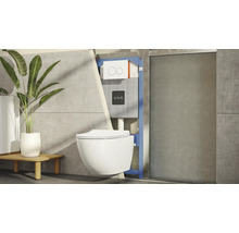 Moderne badkamer met wandcloset diepspoeltoilet, inbouwreservoir en plant