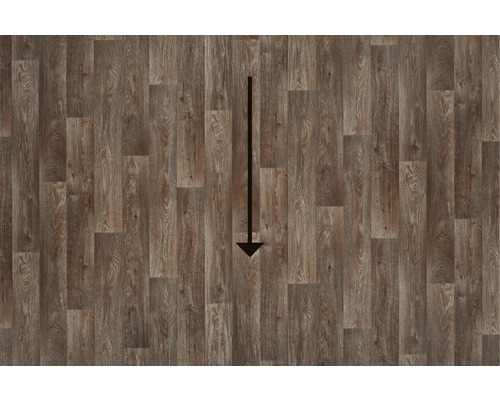 Installatie van vinylvloer met pijl in de installatierichting
