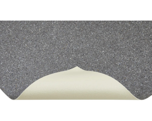 Grijze vloermat met patroon en lichtgekleurde onderkant