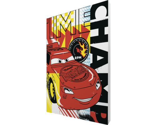 Canvasprint met Lightning McQueen motief voor kinderkamerdecoratie