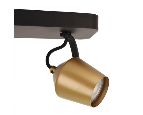 Goudkleurige plafondlamp met verstelbare spot