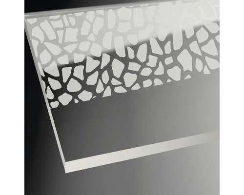 Decoratief glas met steenmotief