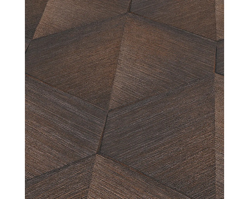 Close-up van een gestructureerd wandbehang met geometrische vormen.