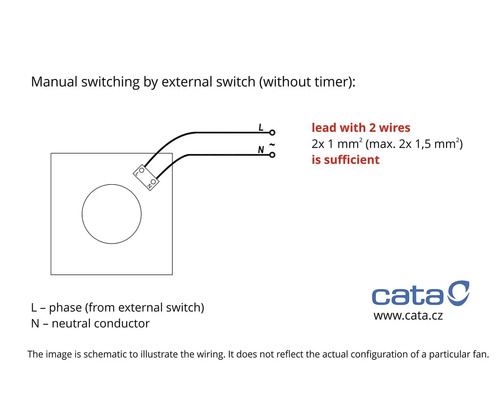 Schakelschema voor handmatig schakelen door externe schakelaar