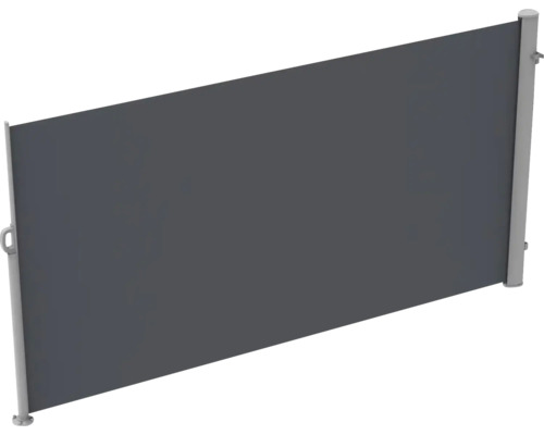 Uitgeschoven zijluifel met aluminium palen en stof