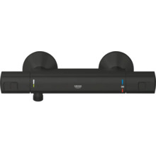 Zwarte Grohe thermostaatkraan voor wandmontage
