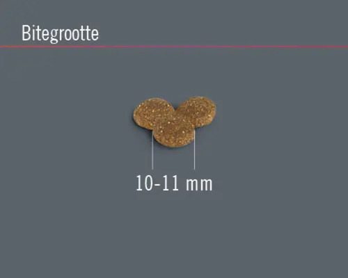 Voerbrokgrootte 10 tot 11 millimeter
