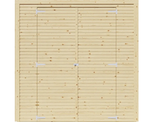 Houten dubbele deur voor een tuinhuis