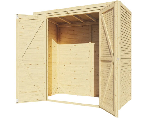 Open houten tuinhuis voor tuingereedschap