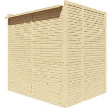 Houten tuinhuis met horizontale houten bekleding