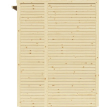 Houten gevel met horizontale planken voor tuinhuis