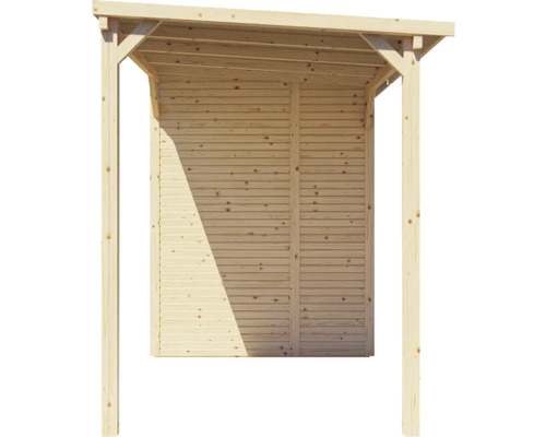 Houten schuilplaats met dak