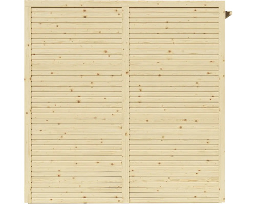 Houten wand met horizontale plankenstructuur voor tuinhuis of gereedschapsschuur