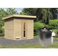 Houten sauna met saunakachel voor de tuin