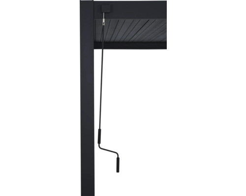 Detail van een pergola met slinger mechanisme