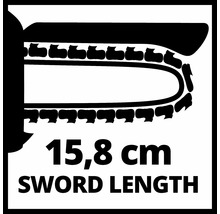 Symbool voor de zwaardlengte 15,8 centimeter