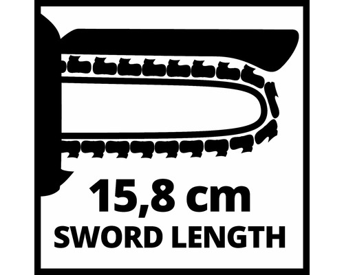 Symbool voor de zwaardlengte 15,8 centimeter