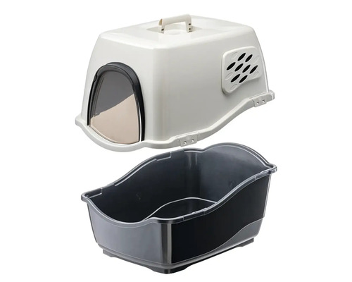 Kattentoilet met kap en toegangsklep