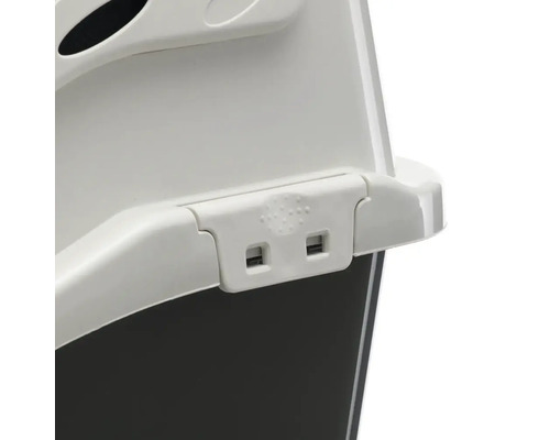 Detailopname van een afvalbak met kunststof houder