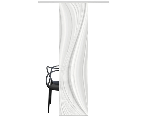 Schuifgordijn met abstract patroon en stoel