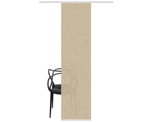 Schuifpaneel met textielstructuur en zwarte stoel