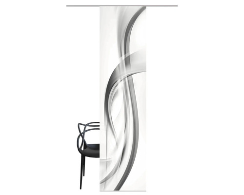 Schuifgordijn met grafisch patroon voor een stoel