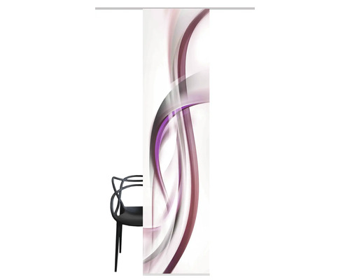 Schuifgordijn met abstract patroon en stoel