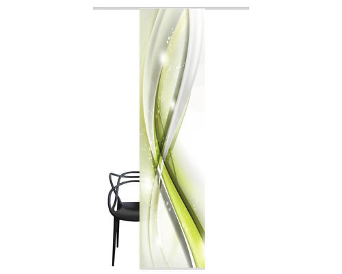 Schuifdeur met abstract patroon en stoel