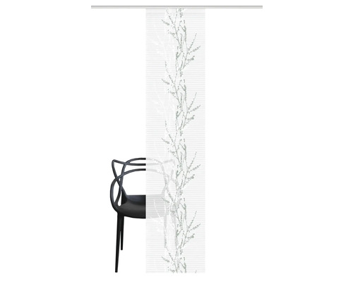 Schuifpaneel met plantenmotief naast een stoel