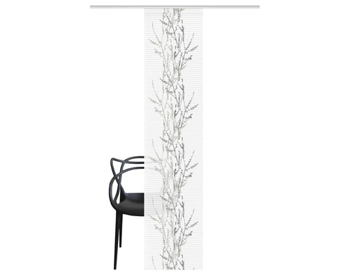 Schuifpaneel met plantenmotief naast een stoel