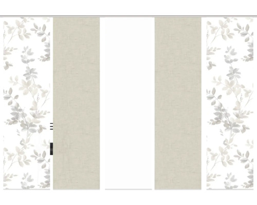 Schuifgordijn met bladerdesign en stofbanen