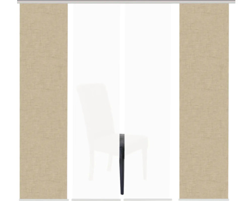 Paneelgordijn met canvasstructuur voor een stoel