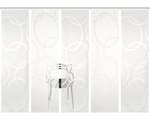 Schuifdeuren met cirkelpatroon en transparante stoel