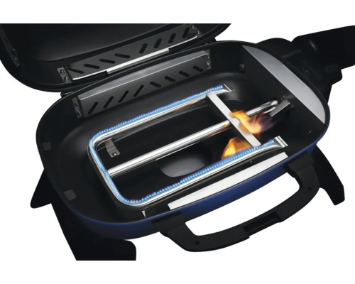 Binnenkant van een gasbarbecue met brander