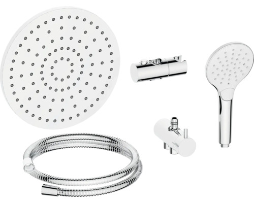 Douchekopset met handdouche, hoofddouche, doucheslang, douchehouder en thermostaat