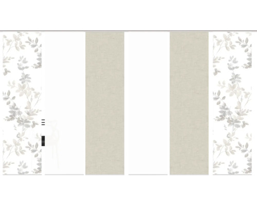 Schuifdeur met bladmotief en strepen