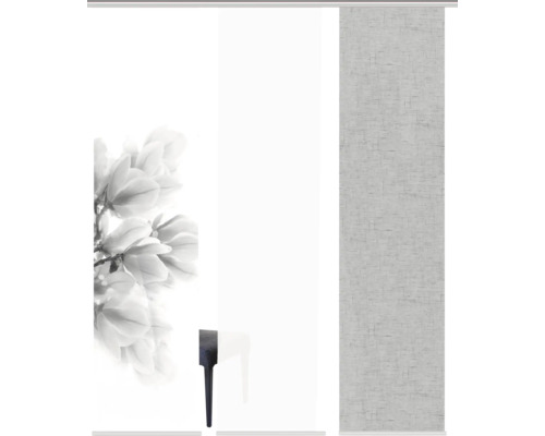 Schuifgordijn met bloemmotief en textielstructuur