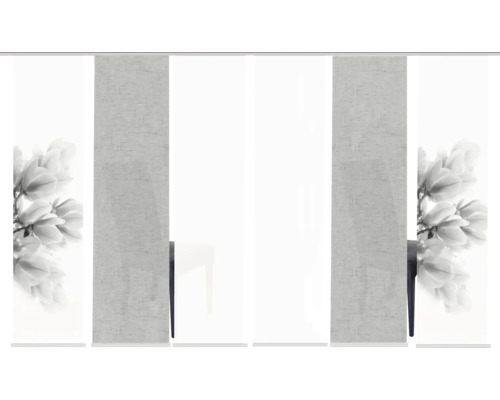 Schuifgordijn met bloemmotief en textielstructuur