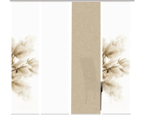 Schuifgordijn met bloemmotief en stofstructuur