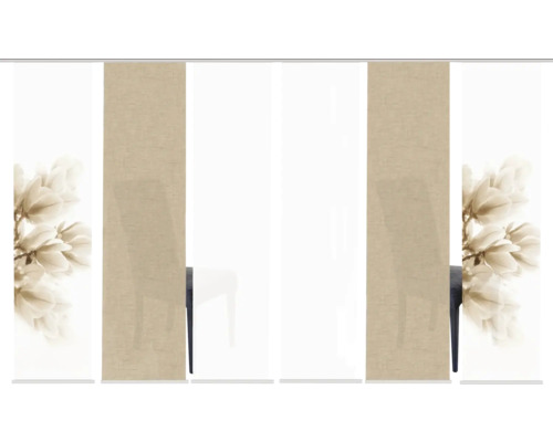 Schuifgordijn met bloemmotief en textuur