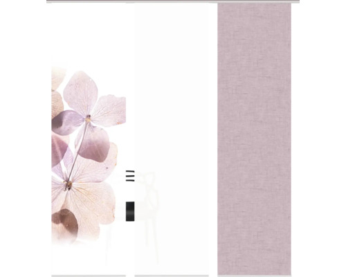 Paneelgordijn met bloemmotief en textielstructuur