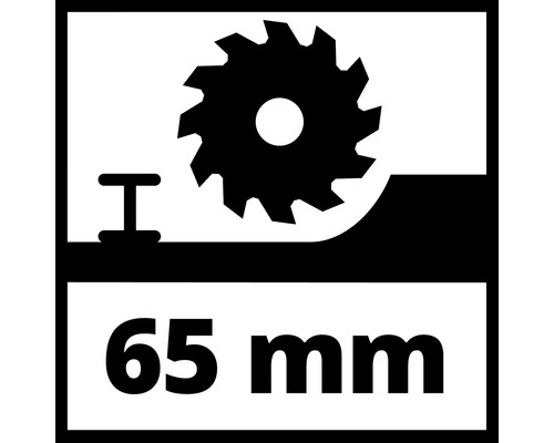 Snijdiepte 65 mm symbool